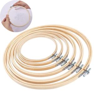 SWEET 10-40 ซม. ตัวเลือกหลายขนาด DIY วัสดุไม้ไผ่ ทำมือ งานปักผ้า อุปกรณ์ปักครอสติช เครื่องมือเย็บผ้า ชุดปัก ห่วงปัก