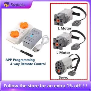 L/Servo Motor + 4-way Speed Control Remote Control With Set Power Group Set MOC Building Blocks DIY Parts PF Bricks