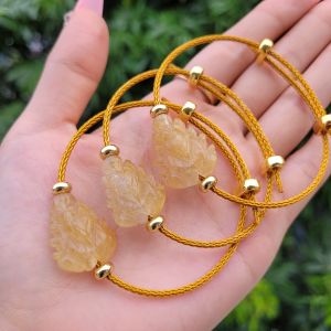Q780 Vòng hồ ly chúa Thạch Anh Tóc Vàng dây cáp Thổ và Kim - Phong Thuỷ TUDO P