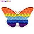 Pop it fidget toy butterfly shape light pink cheap Push Pop Pop Bubble Sensory Stress Relief Special Needs Silent Classroom simple dimple fidget toy. 