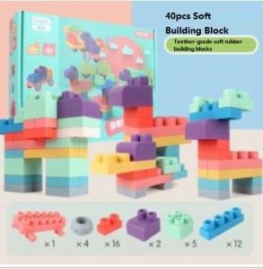 Baby/Toddler Soft Silicon Building Block with Extra Large Block