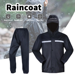 Fashion Hooded Raincoat Suit Waterproof Motorcycle Rain Coat Jacket For Men Motorbike Rainwear Bike Bicycle Outdoor Rainsuit Baju Hujan 雨衣 Motor Jacket Waterproof And Windproof - Lazada