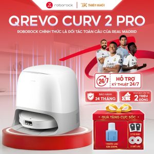 Robot Hút Bụi Lau Nhà Roborock Qrevo Curv 2 Pro | 25.000Pa Giặt Giẻ 100°C Lau Xoay Kép AI 4.0