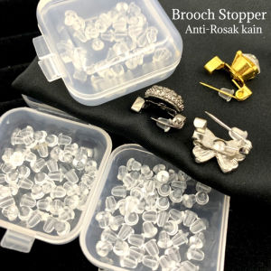 Zk Jewellery 50pcs FREE BOX Brooch Stopper Silicone Rubber Anti-Rosak Tudung Kerongsang Stopper