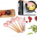 freemarketshop New 12 Pcs Wooden + Silicone Kitchen Utensils / Cooking Tools Set Kitchen Cooking Tools Stand Kitchenware Spatula Silicone Kitchen Utensils Set With Wooden Handles Heat Resistant -30 to 230 C.. 