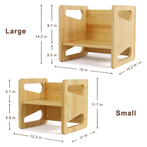 Solid Wood Montessori Weaning Table and Chair Set Quality Rubberwood Toddler Table and Chair Set for 1-3 Year Old