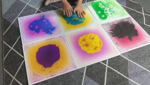 Thick Non-slip Liquid Sensory Floor Tiles Safe Eco-friendly Interactive Tiles Kindergarten Teaching Special Floor Mat