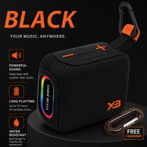 XB302 VOLT Portable Speaker Powerbank 15W Bluetooth 5.3 Speaker IPX7 Waterproof RGB Light TWS Stereo Type-C Cable