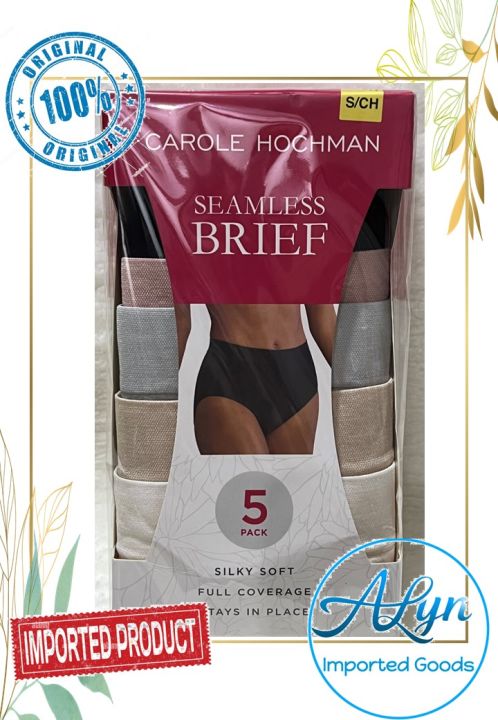 Carole Hochman Ladies' Seamless Brief 5-pack, Colors/Sizes, NEW