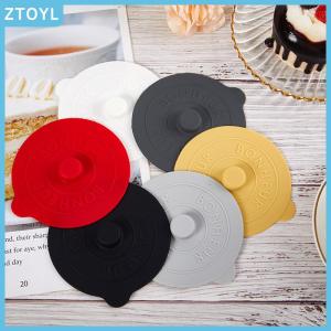 ZTOYL 1pcs Universal Silicone Glass Cup Cover Sealing Protective Lid Heat Temperature Preserve for Coffee Milk Cup with Convex Handle