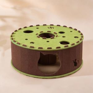 YAZHE Wear-Resistant Cat Tunnel House Non-Shedding Breathable Cat Hiding Nest Pet Hideaway Removable Cat Tunnel Play Center for Cats Kittens