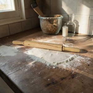 Wooden Rolling Pin for Baking | Dough Roller for Roti Pizza Pastry Non Stick Baking Tool 45cm