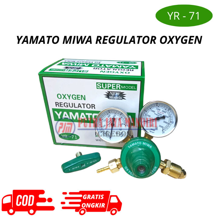 Yamato Regulator Oxygen - Regulator Gas Oxygen - Regulator Tabung Gas Oxygen Hijau