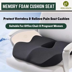 Memory Foam Cushion Seat Relieve Pain Thickened & Breathable Soft Cushion Skin-Friendly Removable Cover