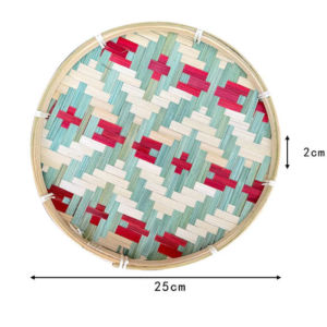 Woven Bamboo Tray Handmade Round Wicker Bread Basket Food Coffee Tea Serving Plate Home Decor Nyiru Buluh Tampi Piring
