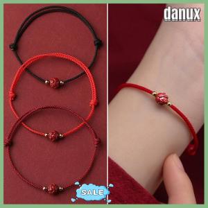 danux Tibetan Lotus Beaded Bracelet Handmade Braided Adjustable Lucky Red Thread Charm Bracelets For Women Men Couple Jewelry