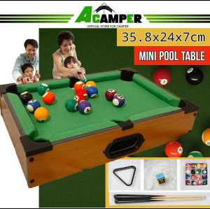 Wooden Portable Compact Mini Tabletop Pool Table Snooker Game Billiards Table Set Family Children Activity Game Toys
