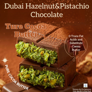 🔥Internet-famous Dubai Chocolate🔥 100% Asli Pistachio Kunafa Chocolate Premium Quality Chocolate Gourmet Snack Pistachio Kunafa Chocolate Treat Authentic Dubai Chocolate Luxury Chocolate Desert