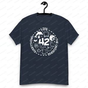 [Local Stock] VCC Life Universe Everything 42 Answer To All Questions T-Shirt Summer Casual Fashion O-neck Short Sleeve Man Women Clothing
