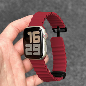 Sanptoch For Apple Watch Ocean Magnetic Band 49 46 45 44 42 41 40 38mm Soft Silicone Sports Strap for iWatch 10 9 8 7 6 5 4 3 2 1 Ultra2 SE Skin-friendly Loop Bracelet