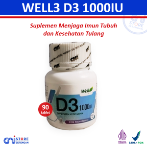 Vitamin D3 CNI Well3 Vitamin D3 1000 iu isi 90 tab Vitamin Otot Tulang Imun tubuh