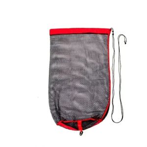 PENTU เชือกหูรูด ถุงตาข่ายตกปลา การป้องกันปลา ตะกร้าสำหรับตกปลา กระเป๋าตาข่ายปลาสด แบบพกพาได้ พับเก็บได้ กรงตาข่ายตกปลา อุปกรณ์สำหรับตกปลา