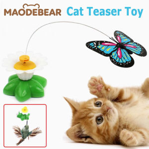 MAODEBEAR Cat Interactive Toy Electric Rotating Butterfly Bird Mainan Kucing Automatic Training Pet