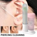 Piercing Floss Gentle Piercing Aftercare Kit Anti-Blocking Ear Floss 180pcs Portable 15ml Ear Cleaning Solution for Pierced Ears Ear Hole Cleaner Tool favorable. 