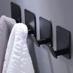 【Super low price】4/1pcs Stainless Steel Bathroom Robe Hooks Adhesive Wall Hook Towel holder Bathroom Kitchen Hardware Multi-Purpose Hanger Hook