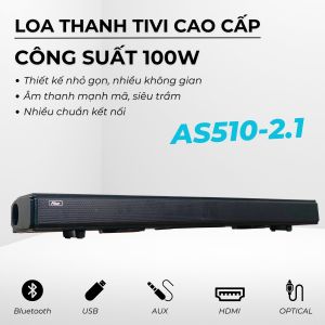 Loa Thanh Tivi  AS510-2.1 Công Suất 100W Nhỏ Gọn Sang Trọng Bass Mạnh Âm Thanh Đỉnh Cao Bảo Hành 12 Tháng