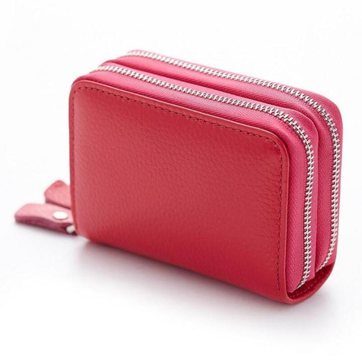Double Zipper Women Men's Credit Card Holder/Case Card Holder