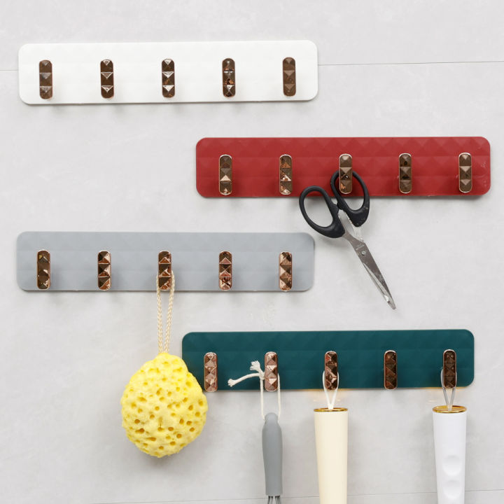 Nailfree Wall Hook 5 Rows Selfadhesive Hooks Plastic Glue Hook