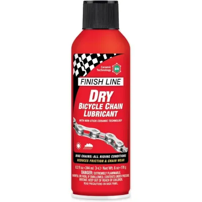 Finish Line Dry Lube Bicycle Chain Oil Ceramic Teflon Fluoro Free Anti Rust Long Lasting for MTB and Road Bikes