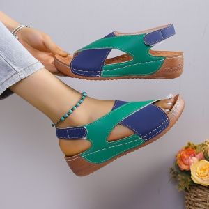 [Free Shipping] Summer New Plus-Size Fish-Mouth Criss-Cross Platform Sandals With Velcro Straps For Women From Xiyin