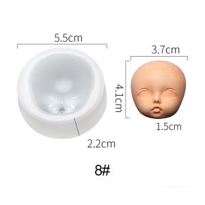 OPEAREY Proportional Q Version Cake Decorating Baby Face Silicone Molds 3D Facial Mould Clay Head Sculpey Doll Modification Accessories
