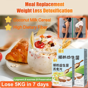 Oatmeal Instant Meal Replacement Powder Weight Management Breakfast Cereal Gut Healthy Oatmeal Mix On-The-Go Nutrient Packed Meal Probiotic Oatmeal Coconut Milk Cereal High Dietary Fiber Instant Preparation Instant Preparation