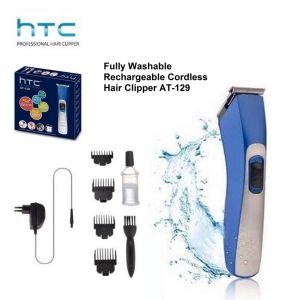 【🇲🇾 Ready Stock】 HTC AT-129 /129C Fully Washable Hair Clipper / Rechargeable Electric Hair Trimmer / Hair Shaver / Mesin Gunting Rambut / 可水洗理发器