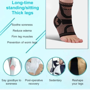 【Copper fiber support】Copper Fiber Sports Varicose Vein Correction Foot Protection Socks Foot Protection Socks Ankle Protector Socks Elastic Socks Foot protector