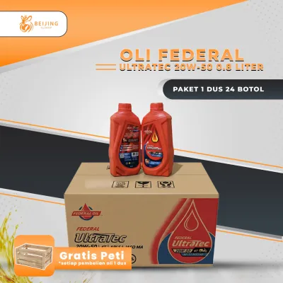 ( PAKET 1 DUS 24 BTL ) OLI FEDERAL ULTRATEC 0.8 LITER 20W-50 Non Matic