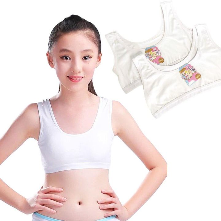 6 pcs kids stretchable cotton baby bra underwear for 9-12 years