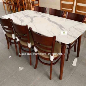 Bàn ăn 6_8 ghế gỗ cau su tự nhiên  bàn ăn cơm hoàng hậu 8 ghế sang trọng - BH 1 NĂM