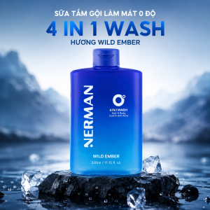 Sữa Tắm Gội Nam 4in1 Nerman Wild Ember Chai 330gram - Mạnh Mẽ Sảng Khoái Tột Đỉnh