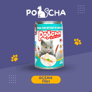 POOCHA Wet Food Kaleng 400 gram / Makanan Kucing / Makanan Kucing Basah Kaleng (Chunky Texture Real Fish No Pork)