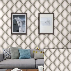 WALLPAPER DINDING TERMURAH Motif Diagonal Kotak 3D Ukuran 8Meter X 45Cm