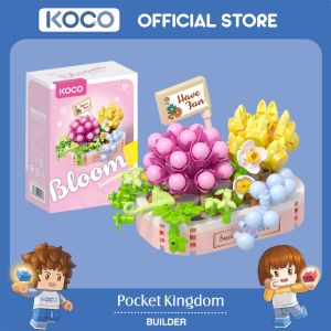 CNY Sales | KOCO Preserved Fresh Flower Rose 249pcs (KC02086) Micro Mini Building Brick Set | Blessings Of Succulents