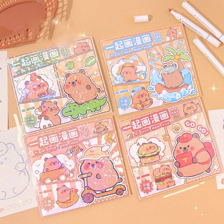 FSDFG Cute Capybara Tracing Book Cartoon Creative Line Sketch Book