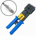 RJ11 RJ45 Connector Ratchet Crimping Tool Ethernet Network LAN Cable Crimper Cutter Stripper Plier Tools For Passthrough. 