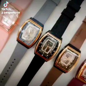 Jam tangan wanita fashion HSP tali rubber tanggal aktif
