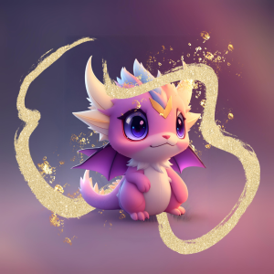 Year of the Dragon Sticker 2024 vinyl glitter 2x2