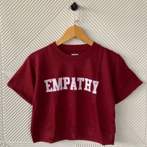 Kaos Crop Top Wanita Lengan Pendek Empathy - Pakaian Wnaita - T-Shirt Kaos Sablon Wanita Terbaru